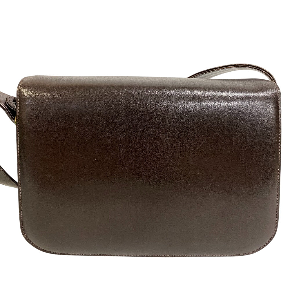 CELINE Shoulder Bag leather Brown Triomphe