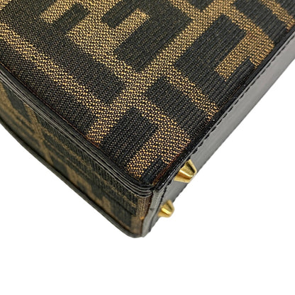 FENDI Handbag canvas Brown Zucca