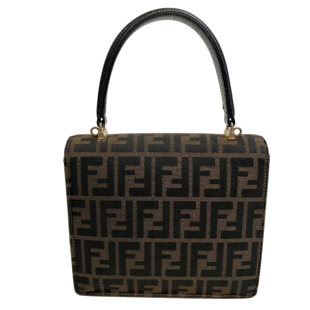 FENDI Handbag canvas Brown Zucca
