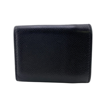 Christian Dior Tri-fold wallet leather black 30 MONTAIGNE