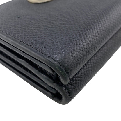 Christian Dior Tri-fold wallet leather black 30 MONTAIGNE