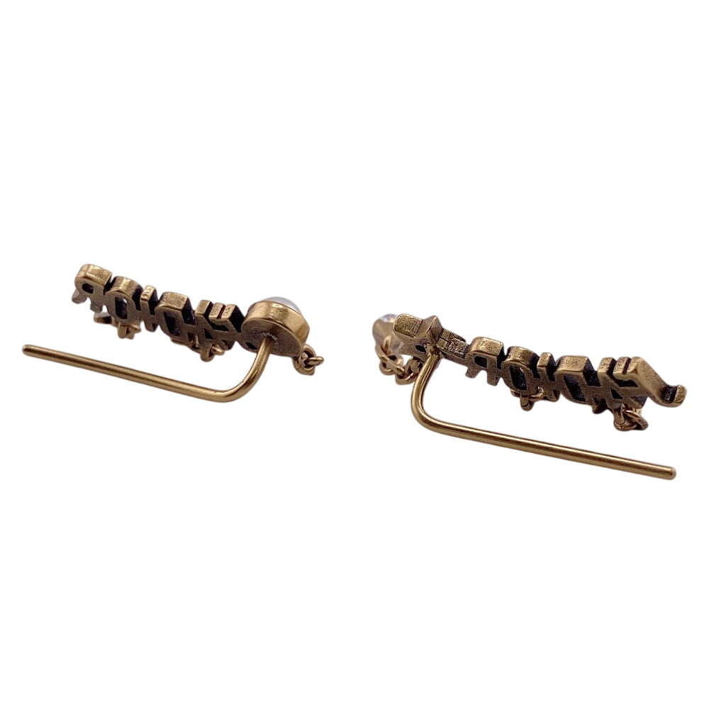 Christian Dior Pierce Gold Plated, Faux Pearl gold Jadior