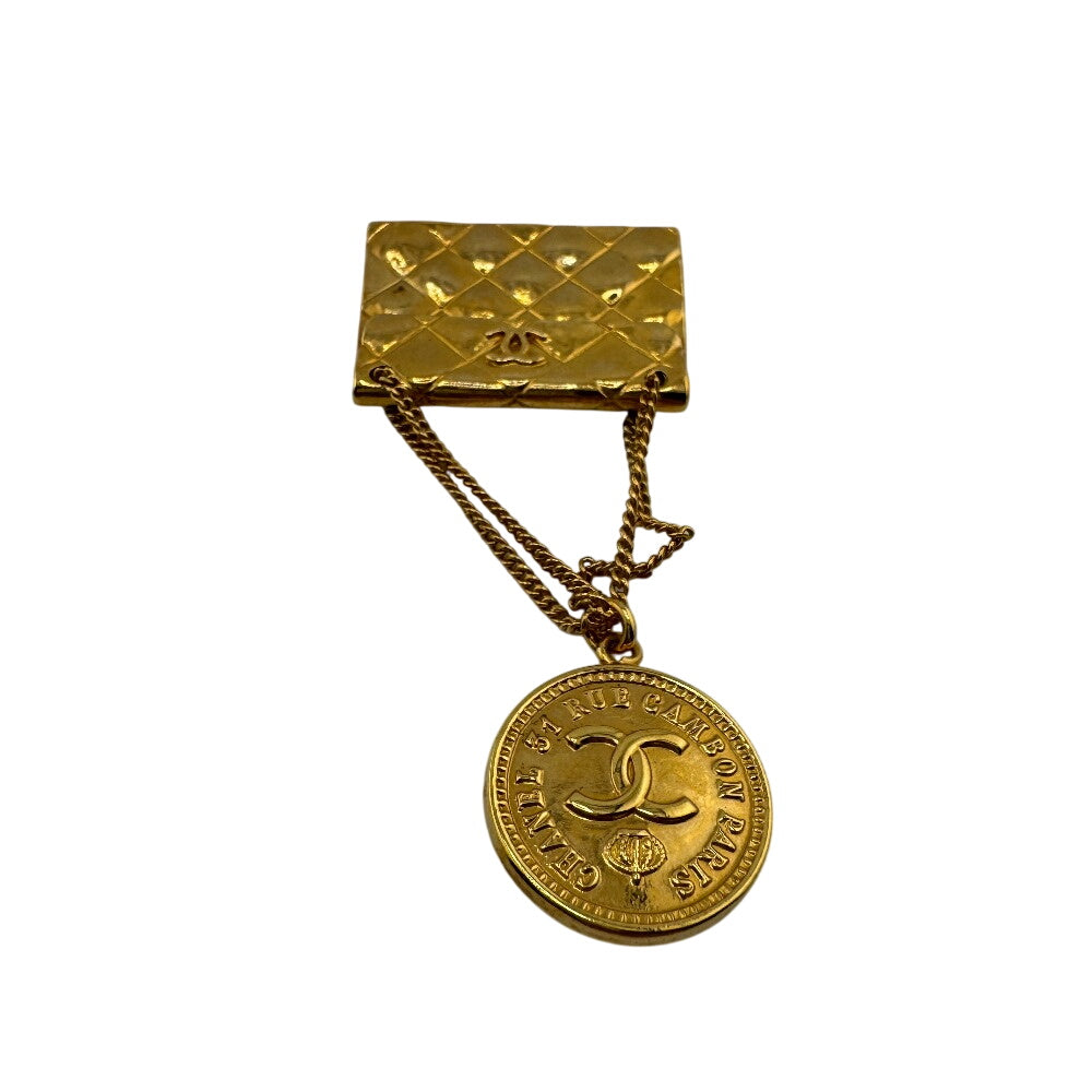 CHANEL Brooch Gold Plated gold