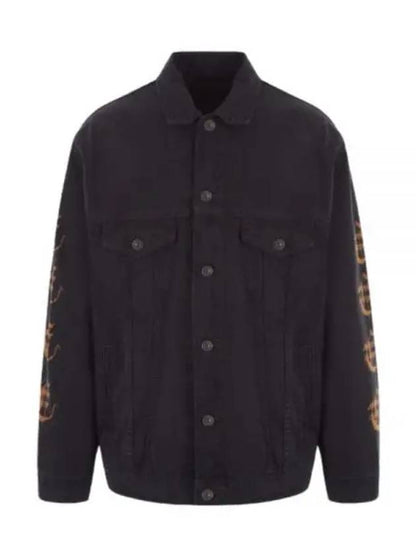Luxury Balenciaga Trending 2025 Peach Large Fit Denim Jacket Black