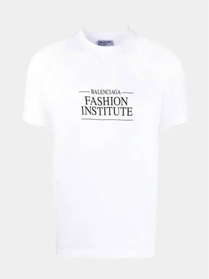 Luxury Balenciaga Trending 2025 Fashion Institute Medium Fit Short Sleeve T-Shirt White