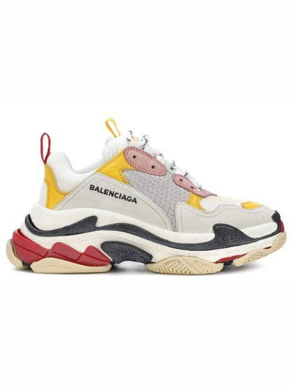 Luxury Balenciaga Trending 2025 Triple S Low Top Sneakers Cream Yellow