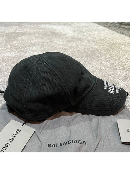 Luxury Balenciaga Trending 2025 Embroidered Property Denim Ball Cap Black
