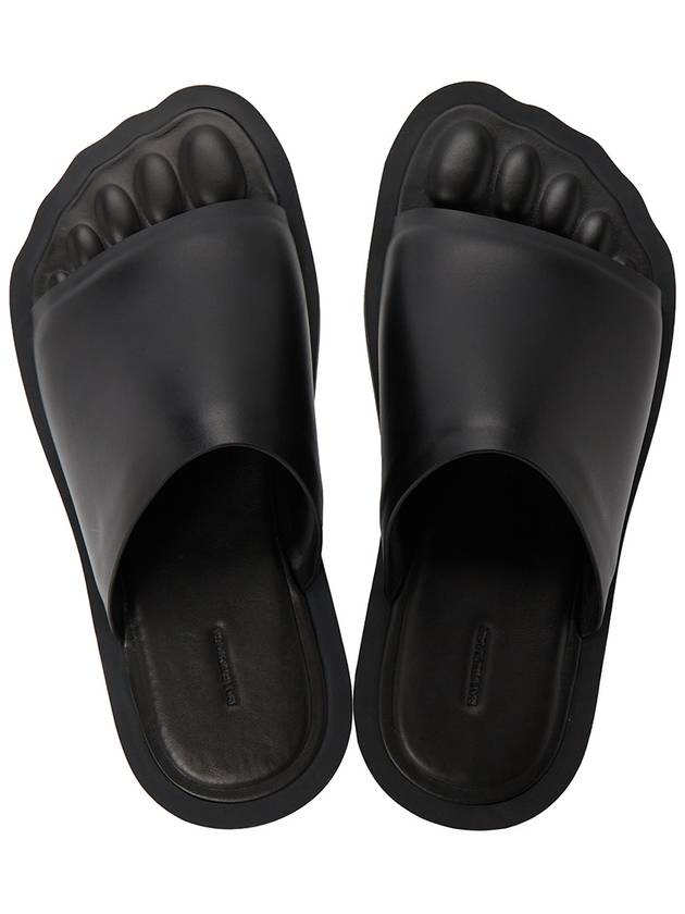 Luxury Balenciaga Trending 2025 Leather Slippers Black