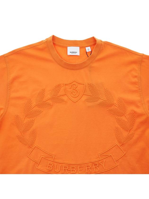 Luxury Burberry Embroidered Logo Short Sleeve T-Shirt Orange