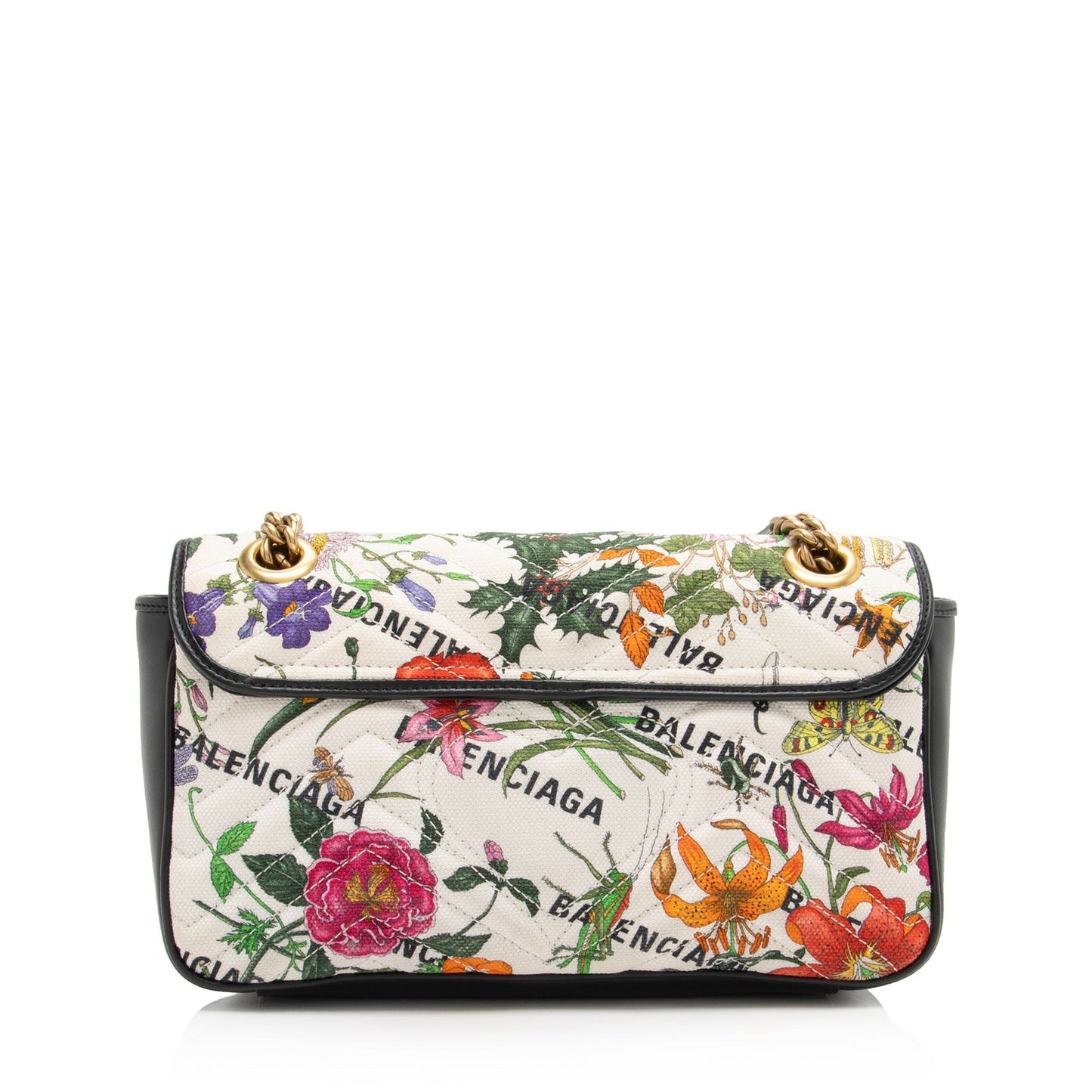 Gucci x Luxury Balenciaga Trending 2025 Canvas Flora GG Marmont The Hacker Project Small Flap Shoulder Bag