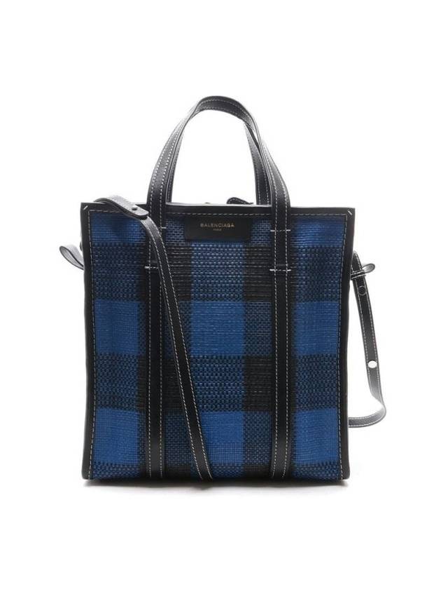 Luxury Balenciaga Trending 2025 Bazar Check Tote Bag Blue
