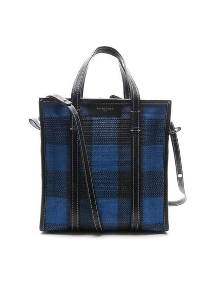 Luxury Balenciaga Trending 2025 Bazar Check Tote Bag Blue