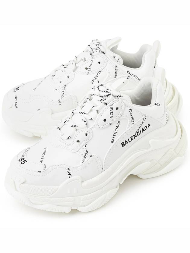 Luxury Balenciaga Trending 2025 Triple S All-Over Logo Low Top Sneakers White