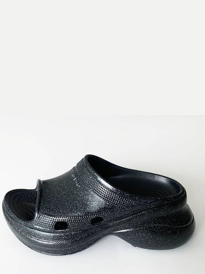 Luxury Balenciaga Trending 2025 Pool Platform Slipper Black