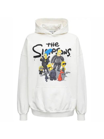 Luxury Balenciaga Trending 2025 The Simpsons Printed Hoodie White