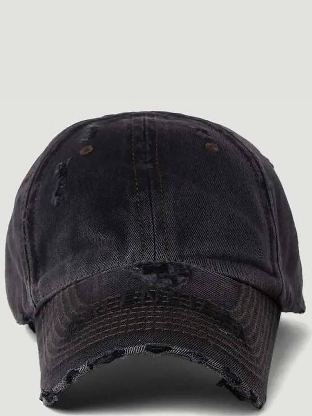 Luxury Balenciaga Trending 2025 Embroidered Logo Denim Ball Cap Dark Grey