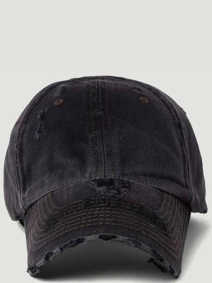 Luxury Balenciaga Trending 2025 Embroidered Logo Denim Ball Cap Dark Grey