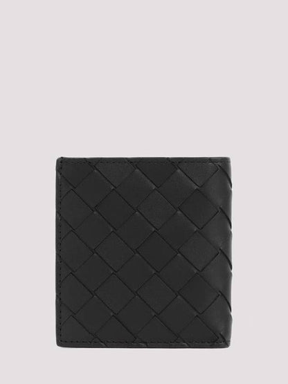 Luxury Bottega Veneta Intrecciato Slim Half Wallet Black