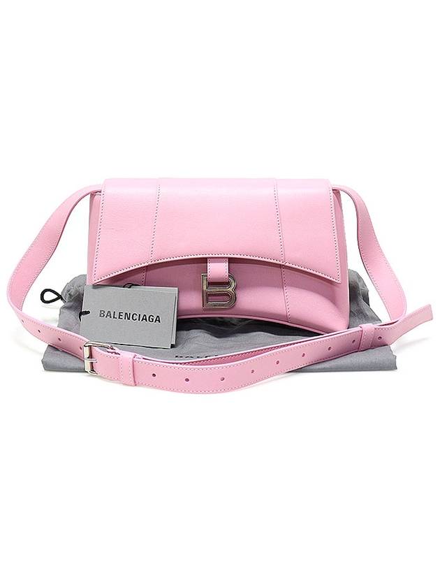 Luxury Balenciaga Trending 2025 671355 Candy Pink Supple Calfskin Hourglass Downtown XS Small Shoulder Bag