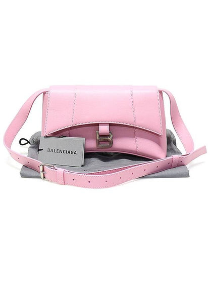 Luxury Balenciaga Trending 2025 671355 Candy Pink Supple Calfskin Hourglass Downtown XS Small Shoulder Bag