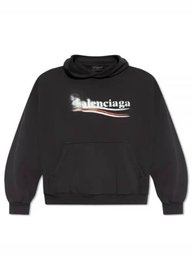 Luxury Balenciaga Trending 2025 Political Stencil Medium Fit Hoodie Black