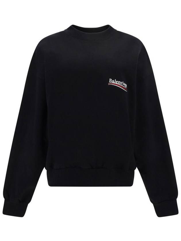 Luxury Balenciaga Trending 2025 Political Campaign Regular Fit Sweatshirt Black