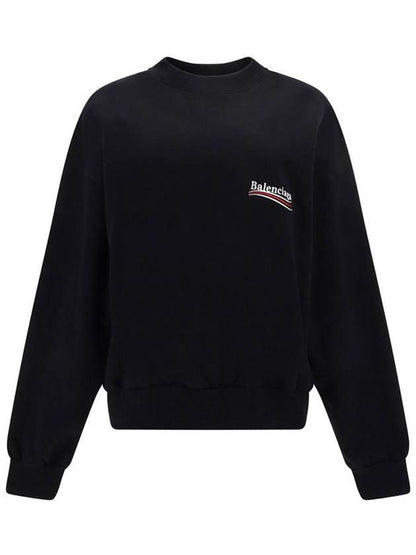 Luxury Balenciaga Trending 2025 Political Campaign Regular Fit Sweatshirt Black