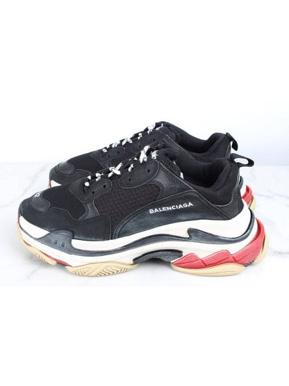 Luxury Balenciaga Trending 2025 Triple S black red sneakers 41 5 265