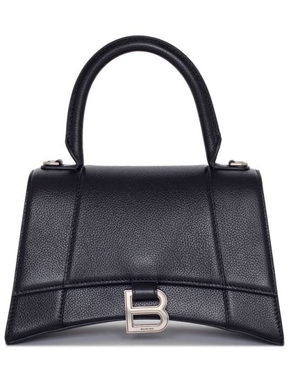 Luxury Balenciaga Trending 2025 Hourgrass Small Grained Calfskin Cross Bag Black