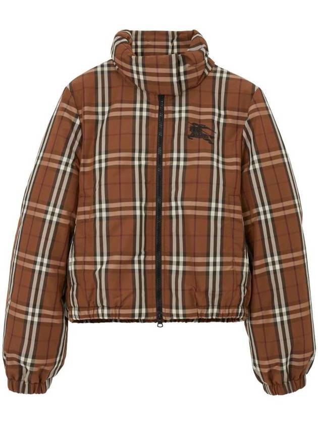 Luxury Burberry Check Nylon Down Padding Dark Birch Brown