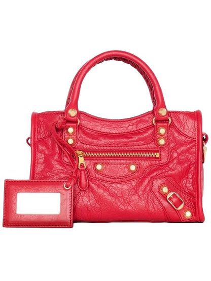 Luxury Balenciaga Trending 2025 Giant City Mini Leather Tote Bag Red