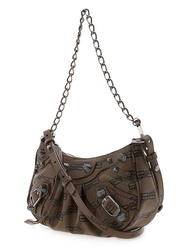 Luxury Balenciaga Trending 2025 Le Cagole BB Monogram Mini Shoulder Bag Brown