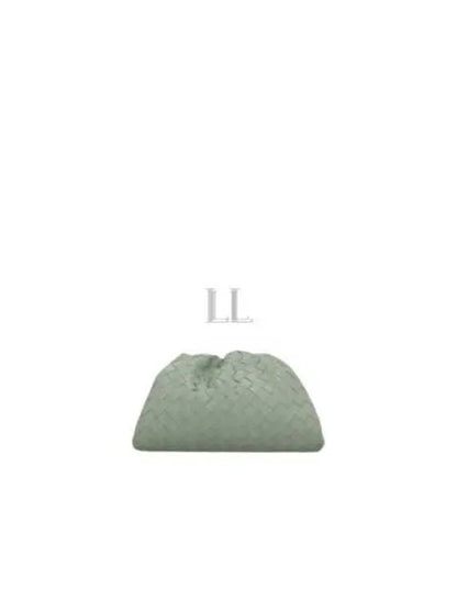 Luxury Bottega Veneta Intrecciato Small Leather Pouch Bag Mint
