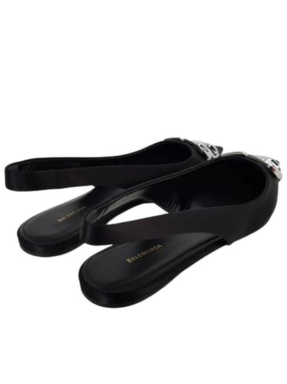 Luxury Balenciaga Trending 2025 BB Logo Slingback Flat Black