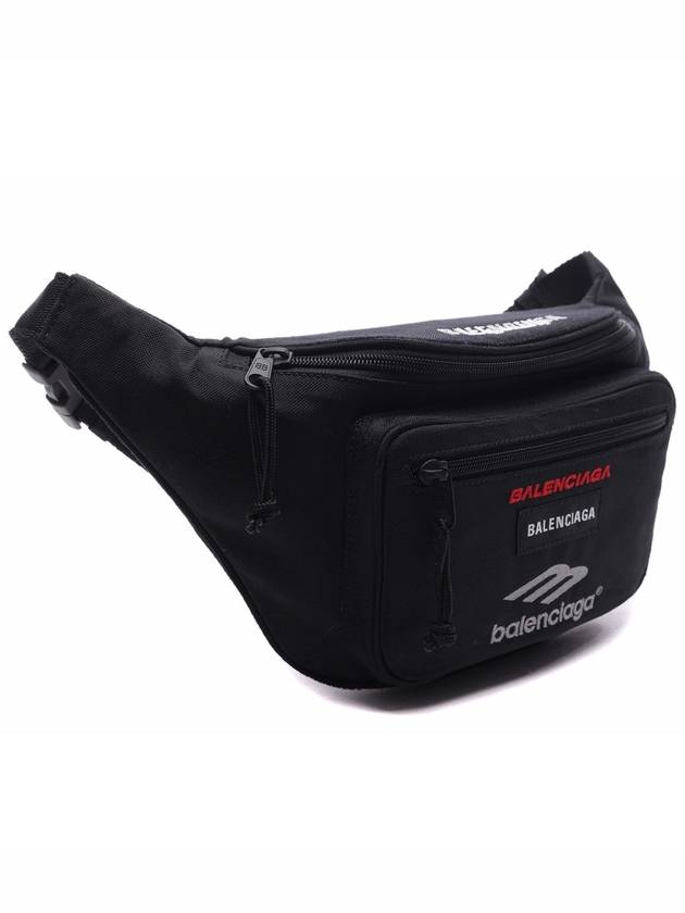 Luxury Balenciaga Trending 2025 Explorer Logo Belt Bag Black