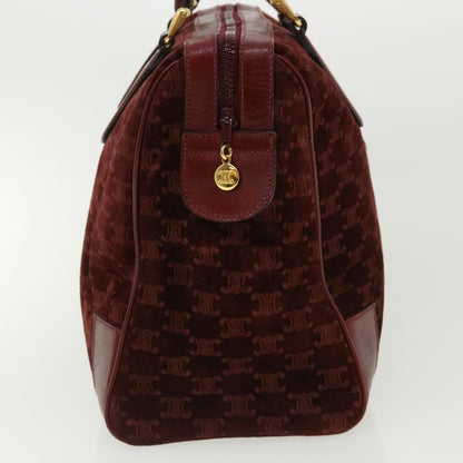 Luxury CELINE Macadam Canvas Boston Bag PVC Leather Red  ac1583