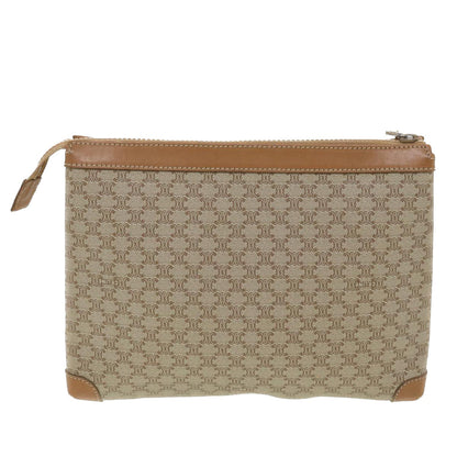 Luxury CELINE Macadam Canvas Clutch Bag Beige  ac1845