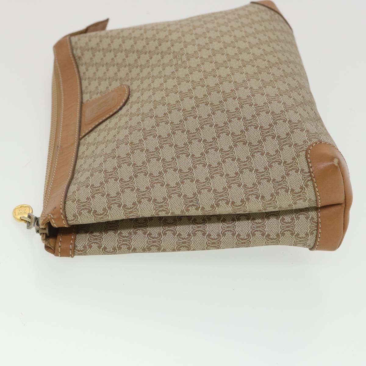 Luxury CELINE Macadam Canvas Clutch Bag Beige  ac1845