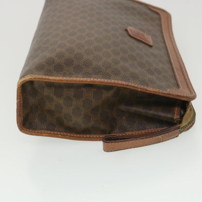 Luxury CELINE Macadam Canvas Clutch Bag PVC Leather Brown  ac1846