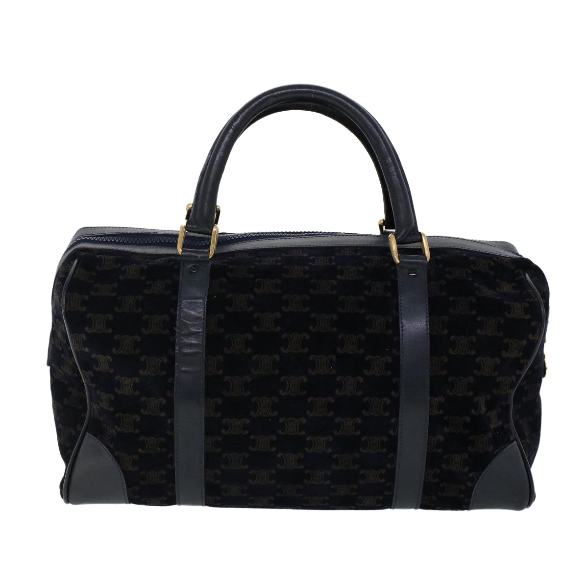 Luxury CELINE C Macadam Boston Bag Suede Leather Navy  ac2168