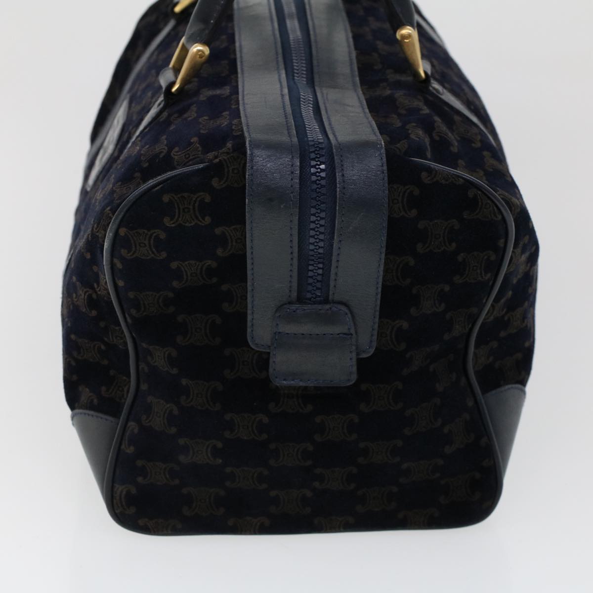 Luxury CELINE C Macadam Boston Bag Suede Leather Navy  ac2168