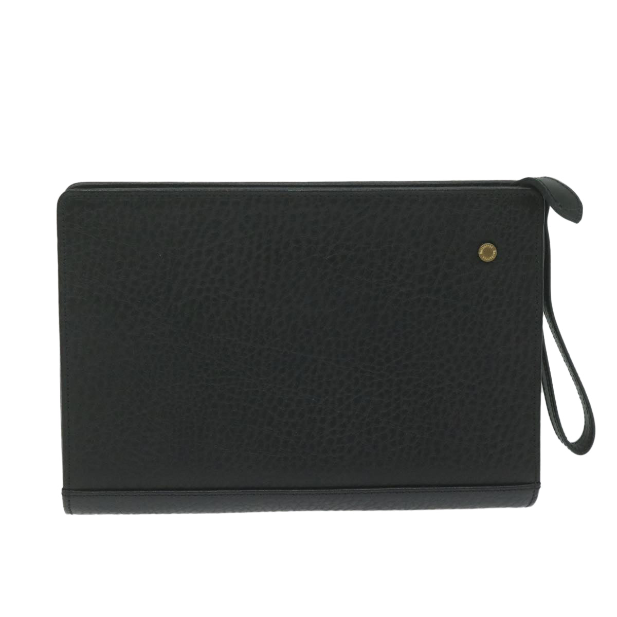 Luxury BurberrySs Clutch Bag Leather Black Auth ac2560
