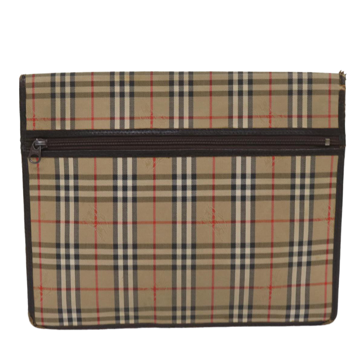 Luxury BurberrySs Nova Check Clutch Bag Canvas 2Set Beige Brown Auth ac2698