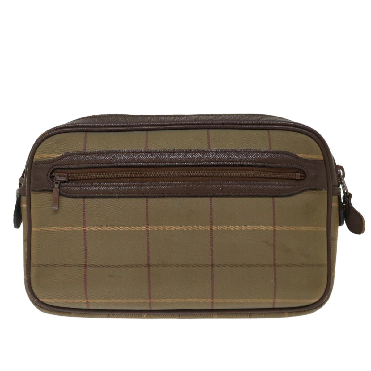 Luxury BurberrySs Nova Check Clutch Bag Canvas Beige Auth ac2857
