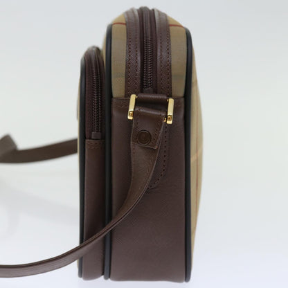 Luxury BurberrySs Nova Check Shoulder Bag Canvas Beige Auth ac2880