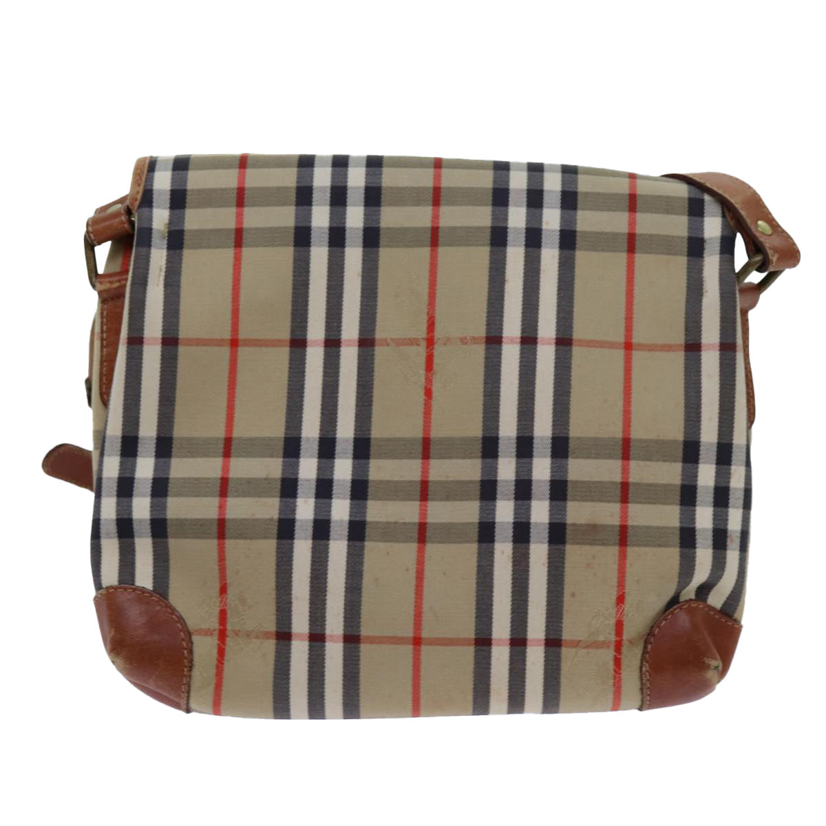 Luxury BurberrySs Nova Check Shoulder Bag Canvas Beige Auth ac2921