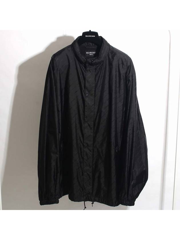 Luxury Balenciaga Trending 2025 Men's All-Over Logo Rain Jacket Black