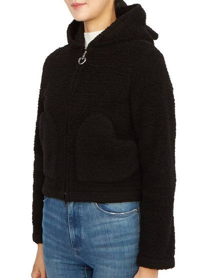 Luxury Balenciaga Trending 2025 Softwear Heart Zip-up Hoodie Black