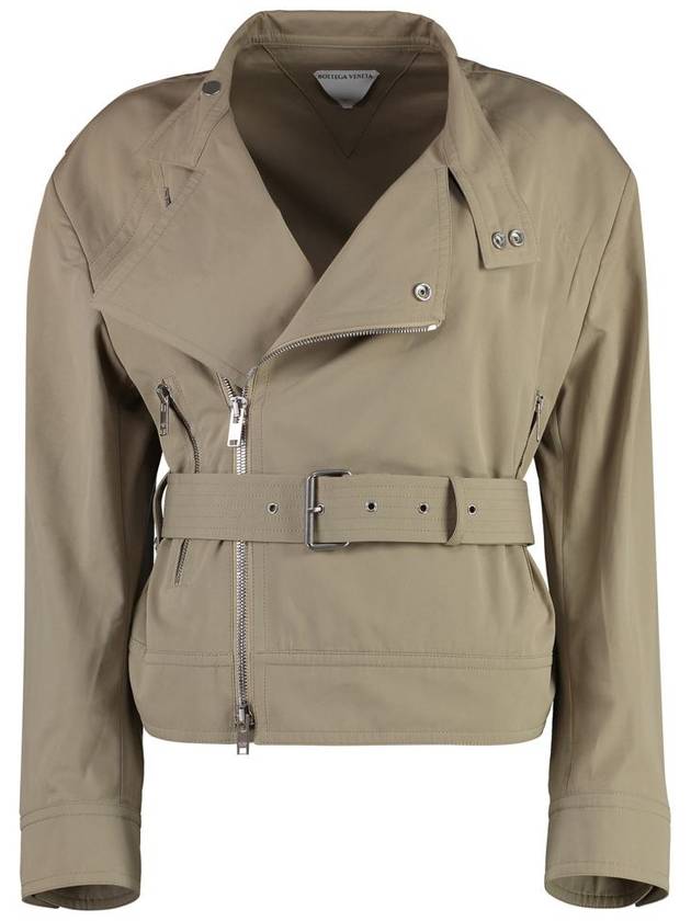 Luxury Bottega Veneta Compact Cotton Belt Jacket Beige