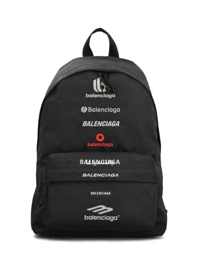 Luxury Balenciaga Trending 2025 Explorer Embroidered Logo Backpack Black